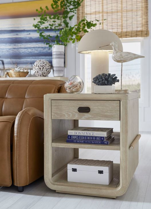 Sunset Cove Sanibel Brown Rectangular Chairside End Table