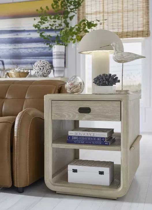 Sunset Cove Sanibel Brown Rectangular Chairside End Table