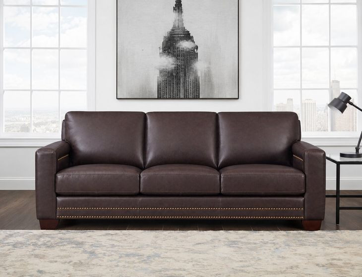 Aldercrest Brown Leather Living Room Set