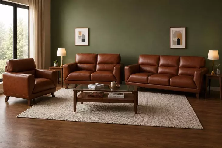 Colton Brandy Leather Living Room Set