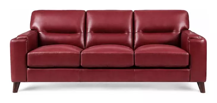 Elwyn Cranberry Leather 87" Sofa