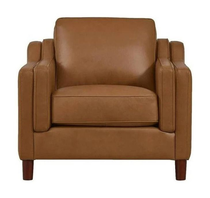 Isla Cognac Leather Upholstered Accent Chair
