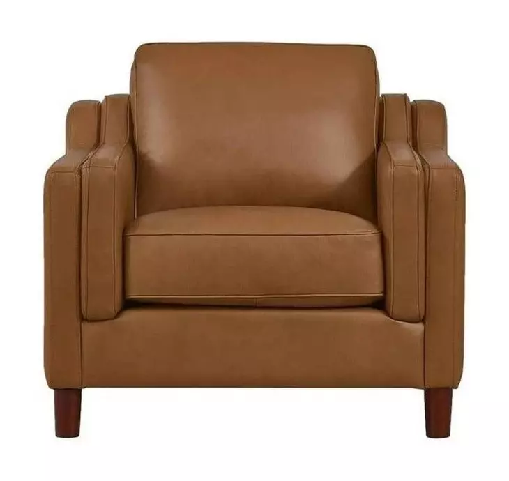 Isla Cognac Leather Upholstered Accent Chair