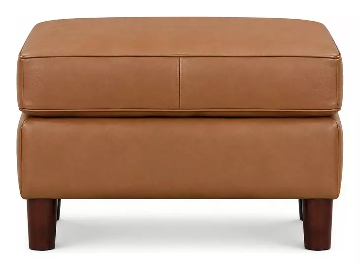 Isla Cognac Leather Upholstered Rectangular Ottoman