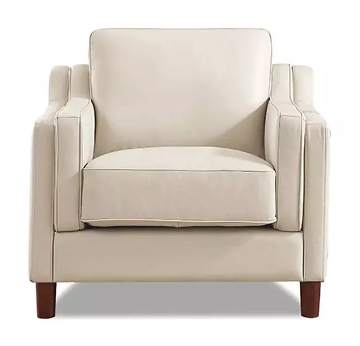Isla Vanilla Leather Upholstered Accent Chair