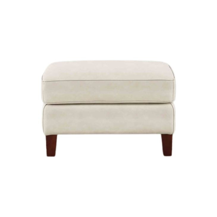 Lachlan Vanilla Leather Upholstered Rectangular Ottoman