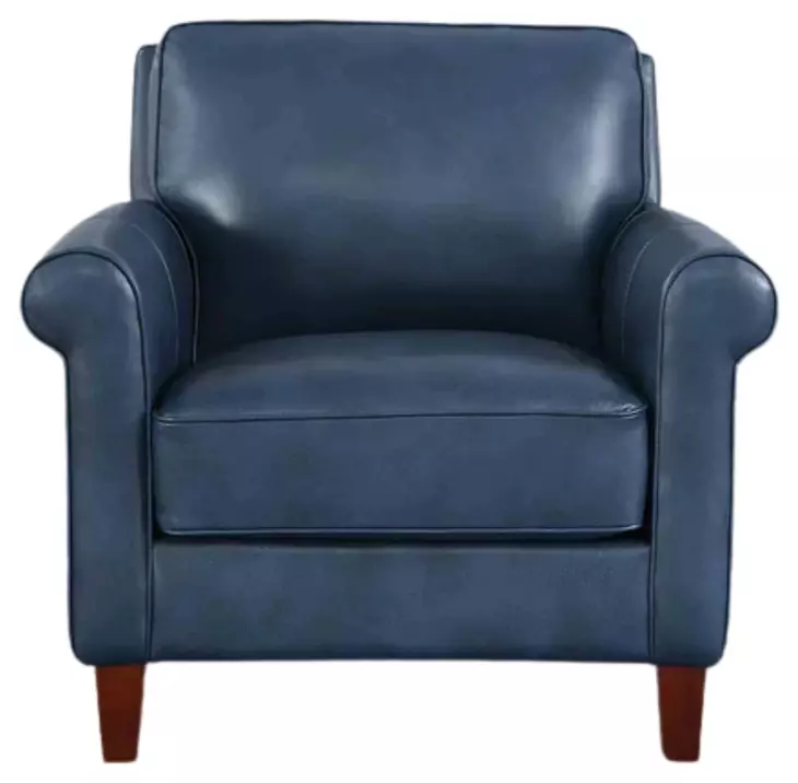 Lachlan Navy Leather Upholstered Accent Chair