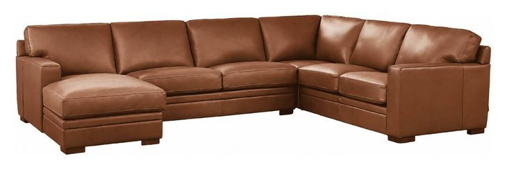 Langston Nutmeg Leather Modular Sectional