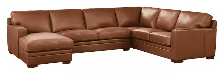 Langston Nutmeg Leather Modular Sectional