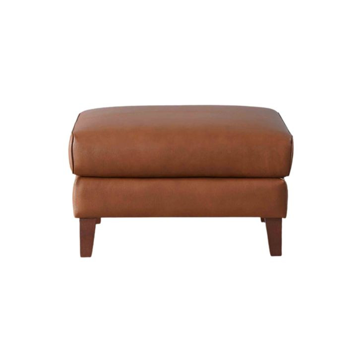 Kona Nutmeg Leather Upholstered Rectangular Ottoman