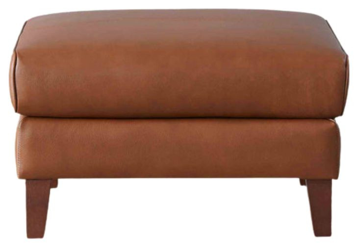 Kona Nutmeg Leather Upholstered Rectangular Ottoman