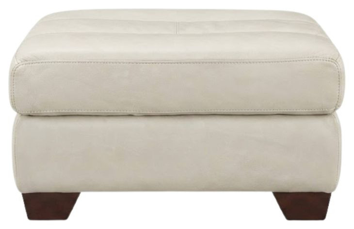 Montell Natural Leather Upholstered Rectangular Ottoman