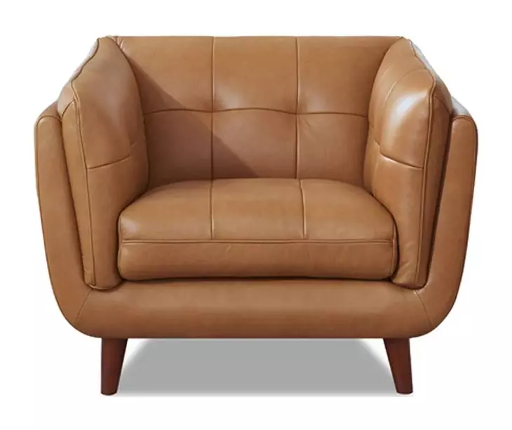 Sorella Cinnamon Leather Upholstered Accent Chair