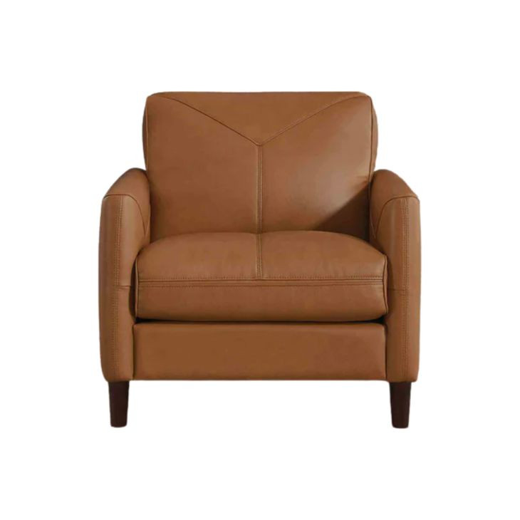 Yorwick Cognac Leather Upholstered Accent Chair
