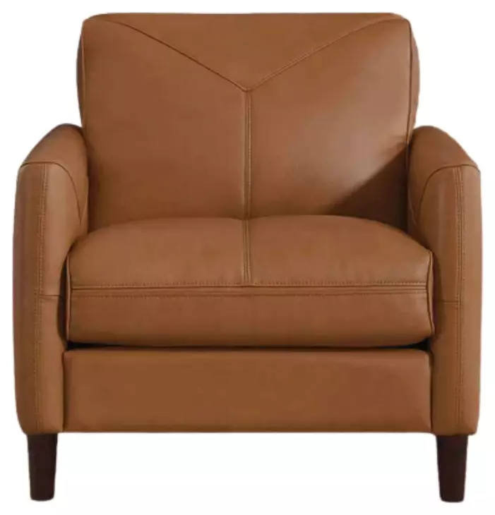 Yorwick Cognac Leather Upholstered Accent Chair