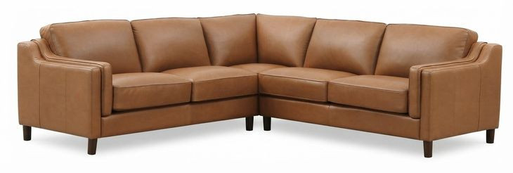 Isla Cognac Top Grain Leather 3 Piece Sectional