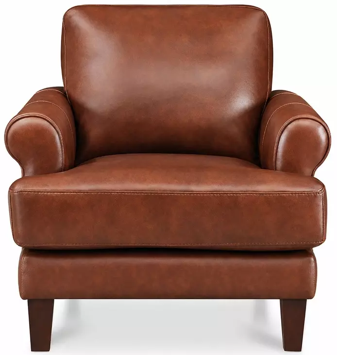 Soleil Brandy Leather Upholstered Lounge Chair