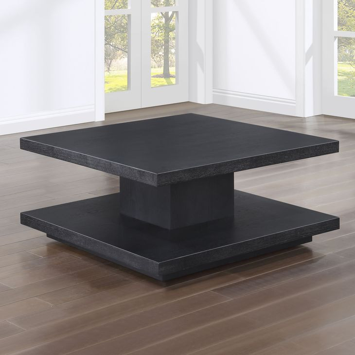 Canyon Black Square Cocktail Table with Casters