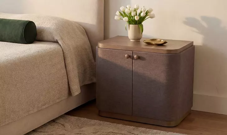 Simone Brown 2 Door Nightstand