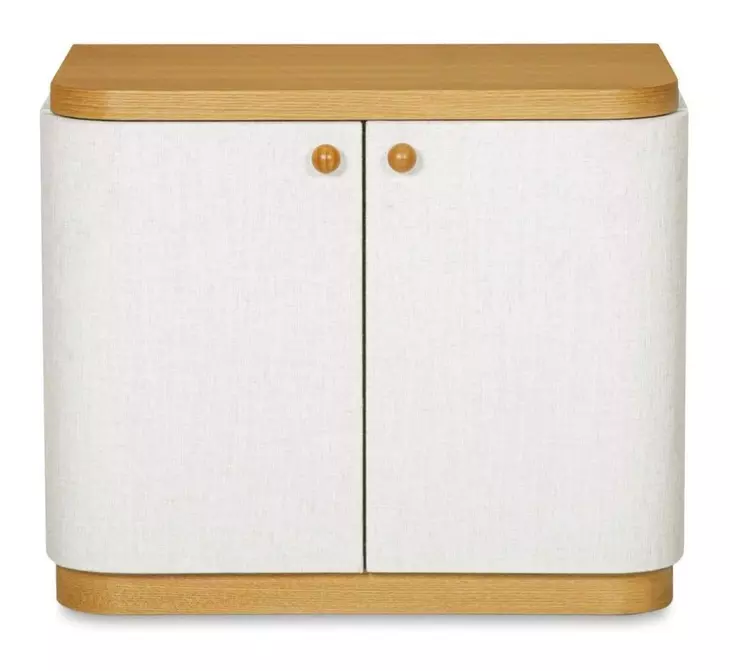 Simone Cream and Brown 2 Door Nightstand