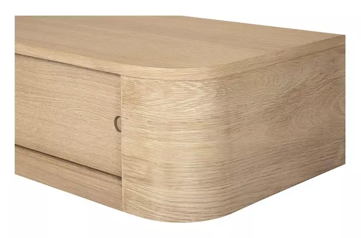 Round Off Natural Rectangular Floating Console Table