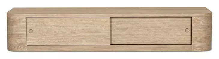 Round Off Natural Rectangular Floating Console Table