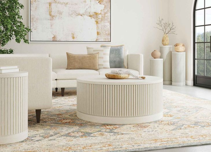 Tulane White Round Chairside Table