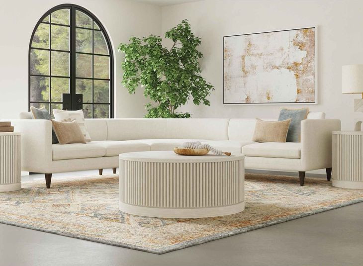 Tulane White Round Occassional Table Set