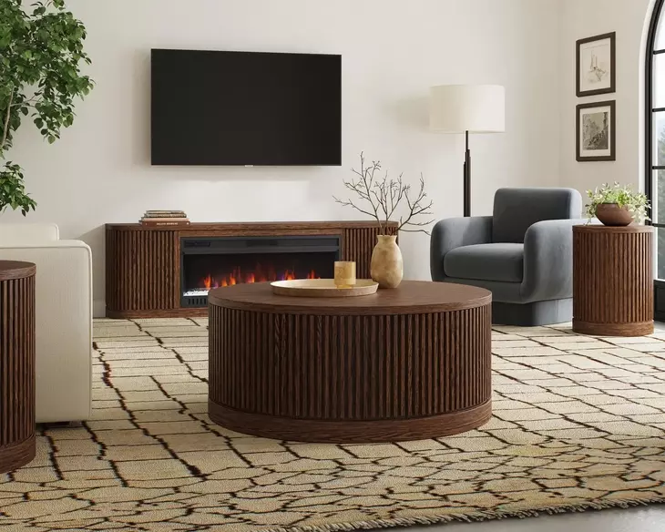 Tulane Brown Round Occassional Table Set