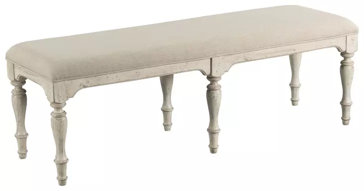 Homestead Pine Cornsilk Upholstered Belmont Dining Bench