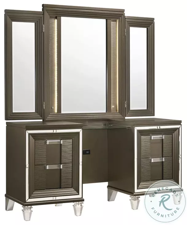 Charlotte Copper Vanity Set With LED Light