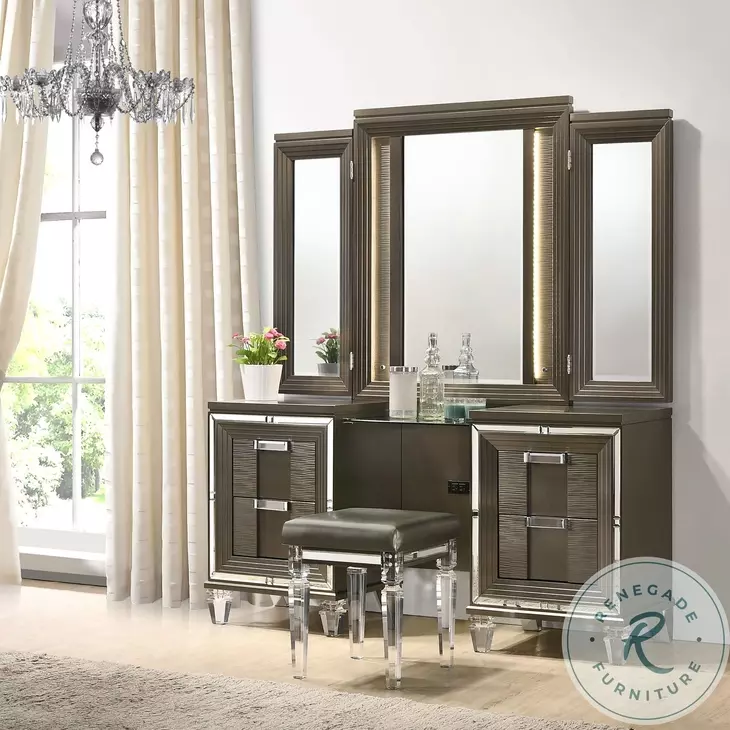 Charlotte Copper Vanity Set With LED Light