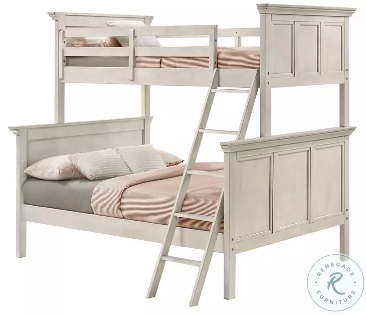 San Mateo Youth Rustic White Twin Over Full Bunk Bed