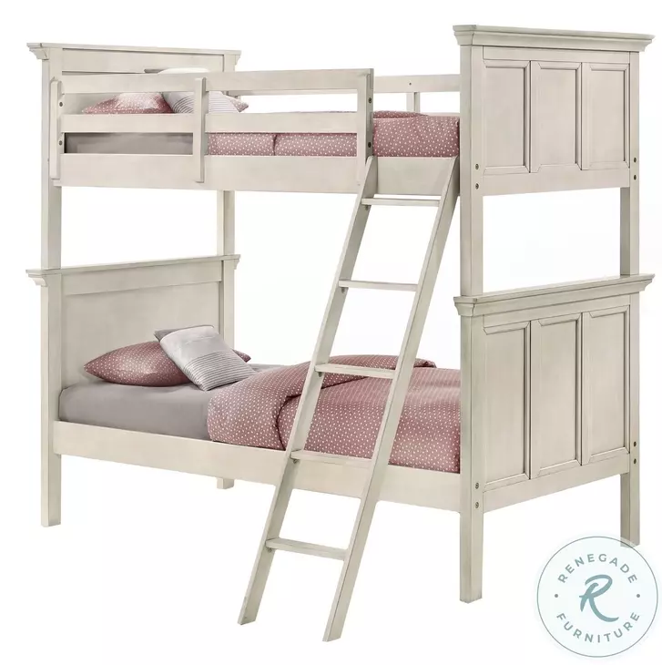 San Mateo Youth Rustic White Twin Over Twin Bunk Bed