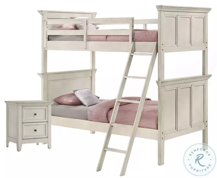 San Mateo Youth Rustic White Twin Over Twin Bunk Bed