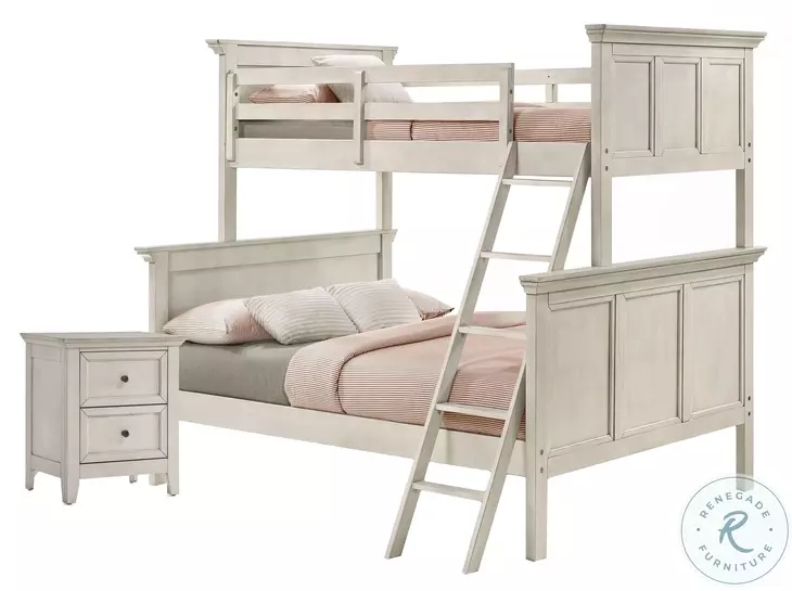 San Mateo Youth Rustic White Twin Over Full Bunk Bed