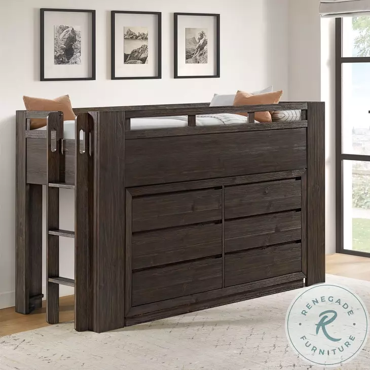 Bello Cocoa Twin Low Loft Bed