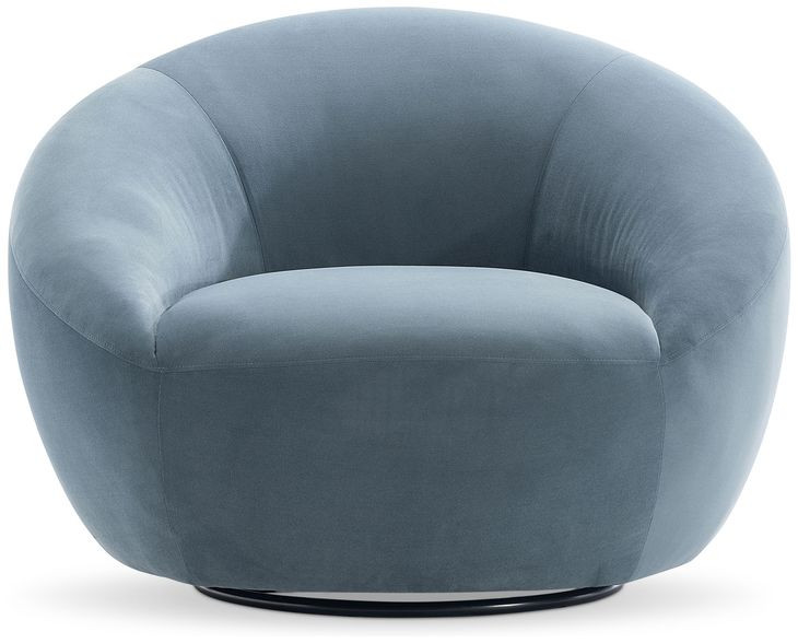 Rizz Blue Upholstered Swivel Accent Chair