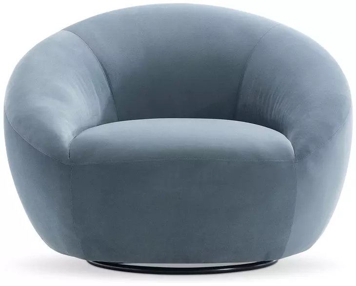 Rizz Blue Upholstered Swivel Accent Chair