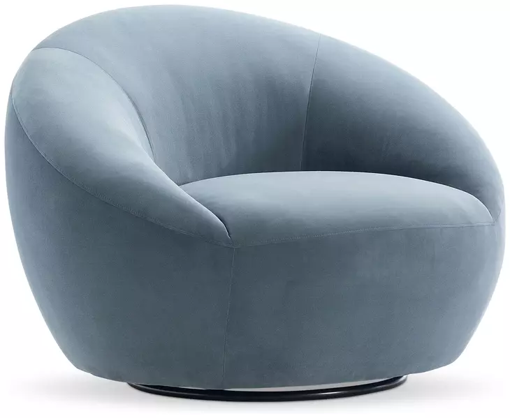 Rizz Blue Upholstered Swivel Accent Chair