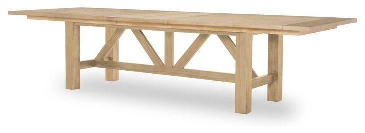 XXXs and OOOs Amber 124" Extendable Rectangular Trestle Dining Table