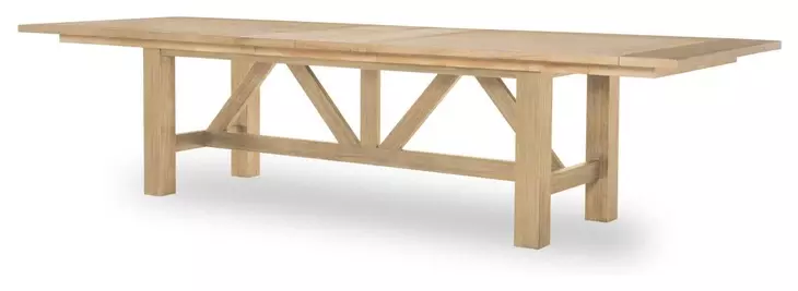 XXXs and OOOs Amber 124" Extendable Rectangular Trestle Dining Table