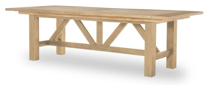 XXXs and OOOs Amber 124" Extendable Rectangular Trestle Dining Table