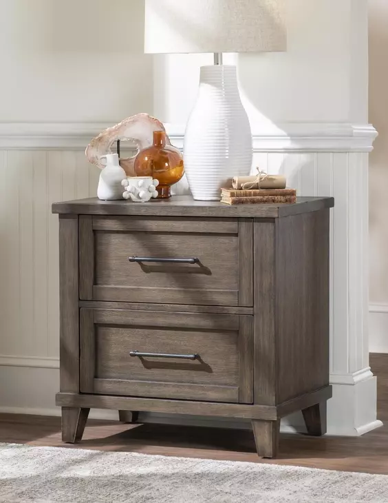 XXXs and OOOs Cocoa 2 Drawer Nightstand with USB Charging