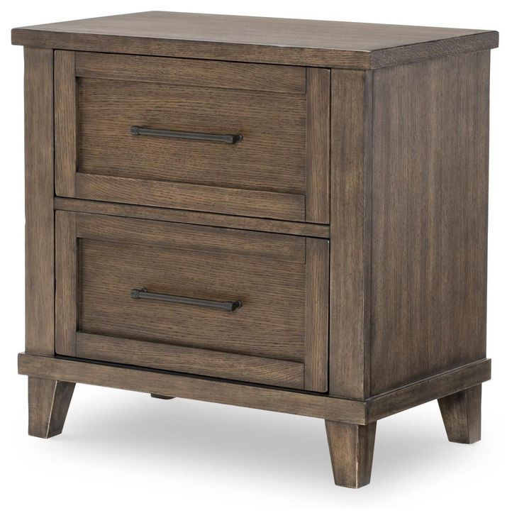 XXXs and OOOs Cocoa 2 Drawer Nightstand with USB Charging