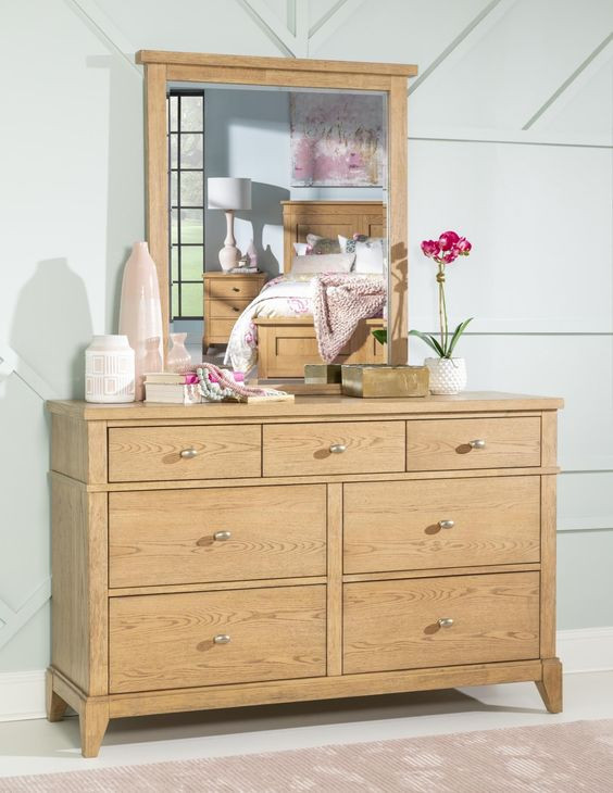 Todays Traditions Natural Hickory Rectangular Dresser Mirror