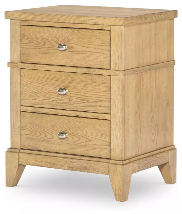 Todays Traditions Natural Hickory 3 Drawer Nightstand with USB Charging