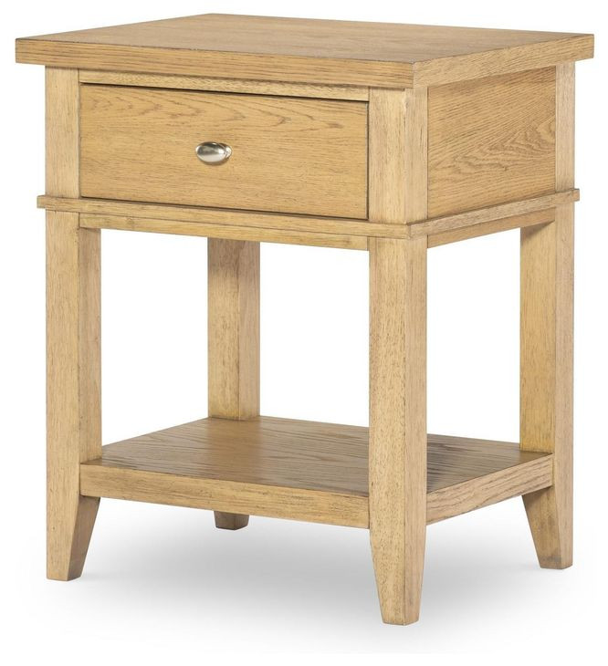 Todays Traditions Natural Hickory 1 Drawer Nightstand with USB Charging