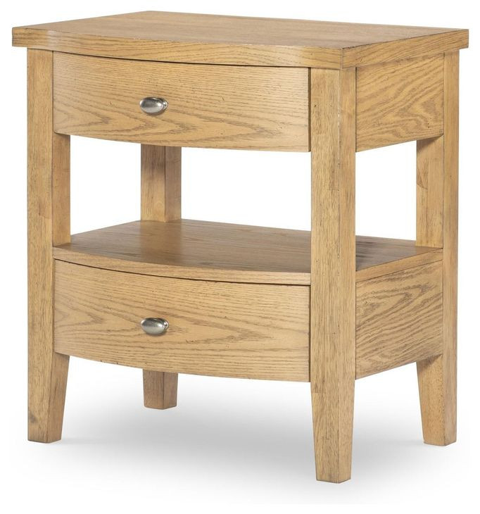 Todays Traditions Natural Hickory 2 Drawer Nightstand with USB Charging