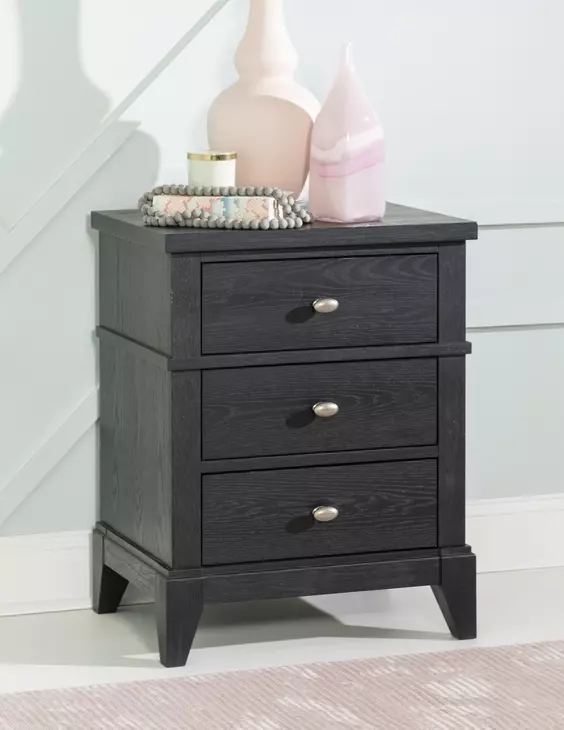 Todays Traditions Blacksmith 3 Drawer Nightstand with USB Charging